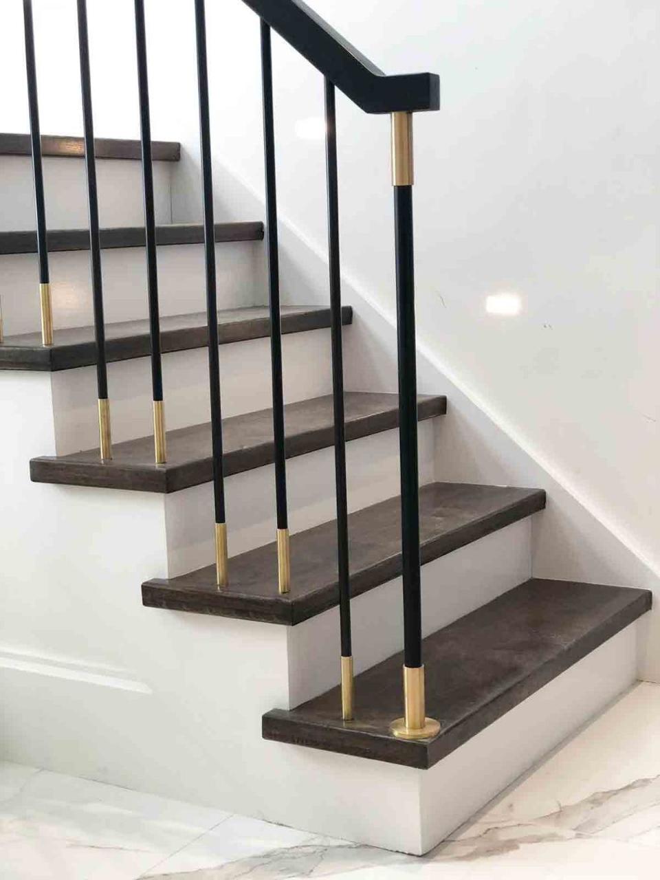 Modern black and brass railing
