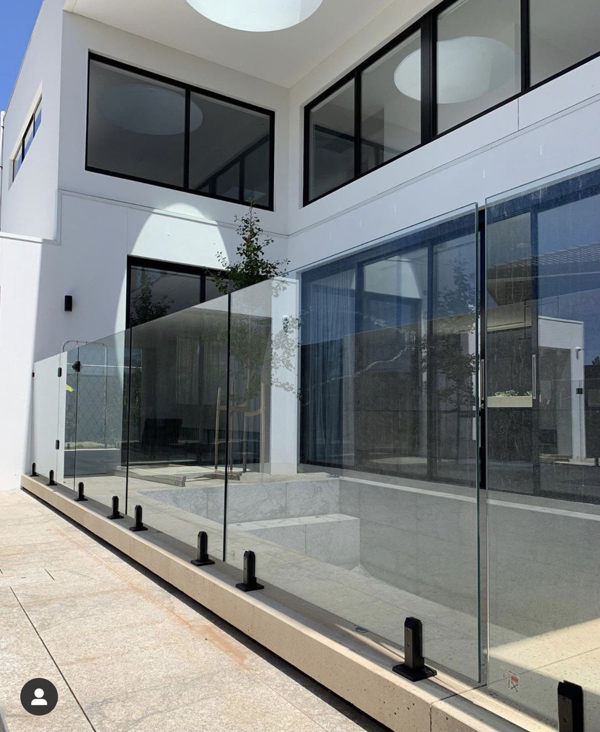 Frameless glass balcony railing